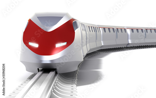 Illustration: High speed train concept. Isolated on white High speed train concept. Isolated on white
