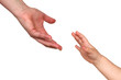 reaching hands