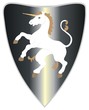 Vektor: Medieval Shield with Unicorn Medieval Shield with Unicorn