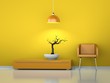 3d Rendering orangener Stuhl