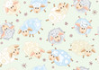 Seamless pattern of cute sheep