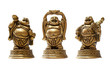Fat laughing man statue isolated over white