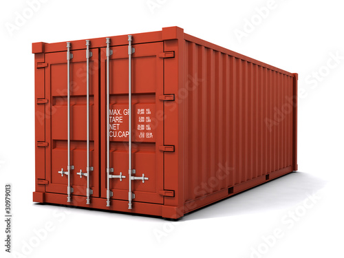 Illustration: 3d Red cargo container 3d Red cargo container