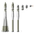 Hi-detailed space rocket with first spaceship