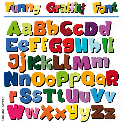 Vektor: funny cartoon styled font funny cartoon styled font