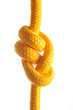 Rope with marine knot on white background. series of photos iso