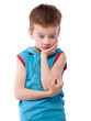 Thoughtful boy in blue shirt Thoughtful boy in blue shirt