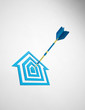 House shaped dartboard - Real estate concept House shaped dartboard - Real estate concept