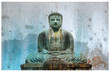 Kamakura Great Buddha on stone background Kamakura Great Buddha on stone background