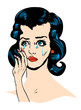 Pop Art illustration of a sad woman