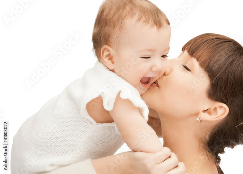 Photo: happy mother with adorable baby happy mother with adorable baby
