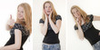 Collage Gesten einer jungen Frau