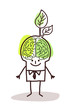 Vector: businessman with green brain and leaf businessman with green brain and leaf