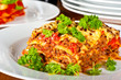 Plate with lasagne