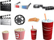 Cinema symbols vector set isolated on white