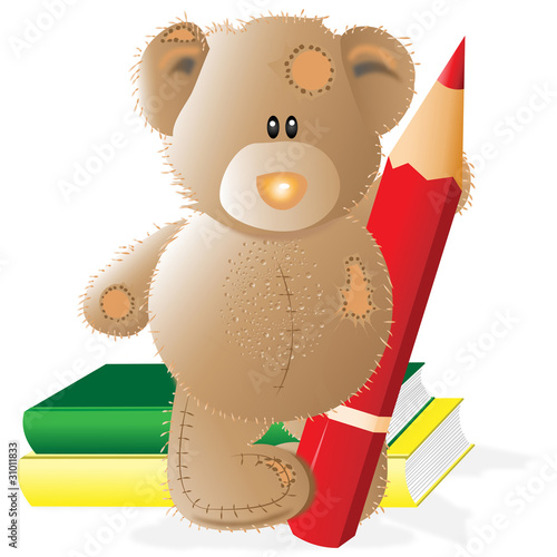 Vektor: babybär - schulausbildung babybär - schulausbildung