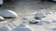 Winter River Flowing Under Snow and Ice Winter River Flowing Under Snow and Ice