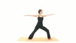 Yoga Asana in sequence: Warrior, Revolved Warrior, Sun Warrior, Yoga Asana in sequence: Warrior, Revolved Warrior, Sun Warrior,