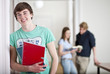 attractive student in university library