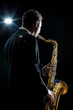 Playing sax solo to the audience