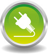Button rund grün - strom steckdose stecker