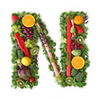 Fruit and vegetable alphabet - letter N Fruit and vegetable alphabet - letter N