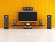 black and orange home theater black and orange home theater