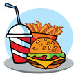 Cheeseburger With Drink And Fries