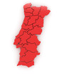 Three-dimensional map of Portugal