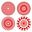 Red spirograph ornament tattoo
