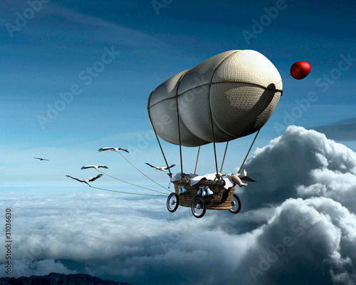 Illustration: stork carry baby to home stork carry baby to home