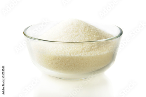 Photo: Sugar in a glass bowl Sugar in a glass bowl