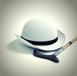 Retro hat and cane Retro hat and cane