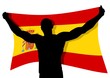 Vector illustration of a man figure carrying the flag of Spain