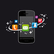 Vector: smartphone, téléphone portable, apps smartphone, téléphone portable, apps