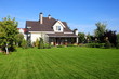A new house with a garden in a rural area A new house with a garden in a rural area