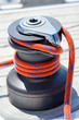 Winch with red rope Winch with red rope