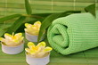 Handtuch mit Orchideenkerzen Handtuch mit Orchideenkerzen