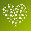 ecological heart made of icons ecological heart made of icons