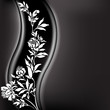 white floral branch on the flickering black background