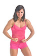 Female athlete flexing her muscles Female athlete flexing her muscles