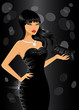 Vektor: Elegant woman at party Elegant woman at party