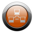 Orange Metallic Orb Button "Network"