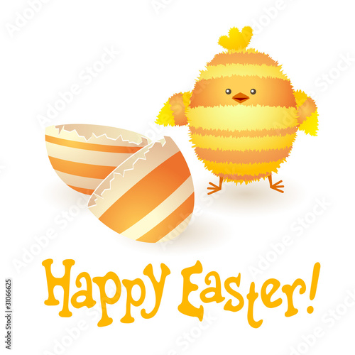 happy easter pictures funny. Zoom Not Available : Vector images are scalable to any size. Happy Easter card with funny stripped chicken and broken egg.