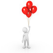 Man holding red balloons Man holding red balloons