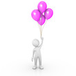 Man holding purple balloons Man holding purple balloons