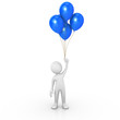 Man holding blue balloons Man holding blue balloons