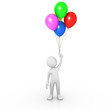 Man holding multicolor balloons Man holding multicolor balloons