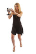 Photo: Young woman filming with her digital cam Young woman filming with her digital cam