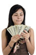 pretty woman with lots of money